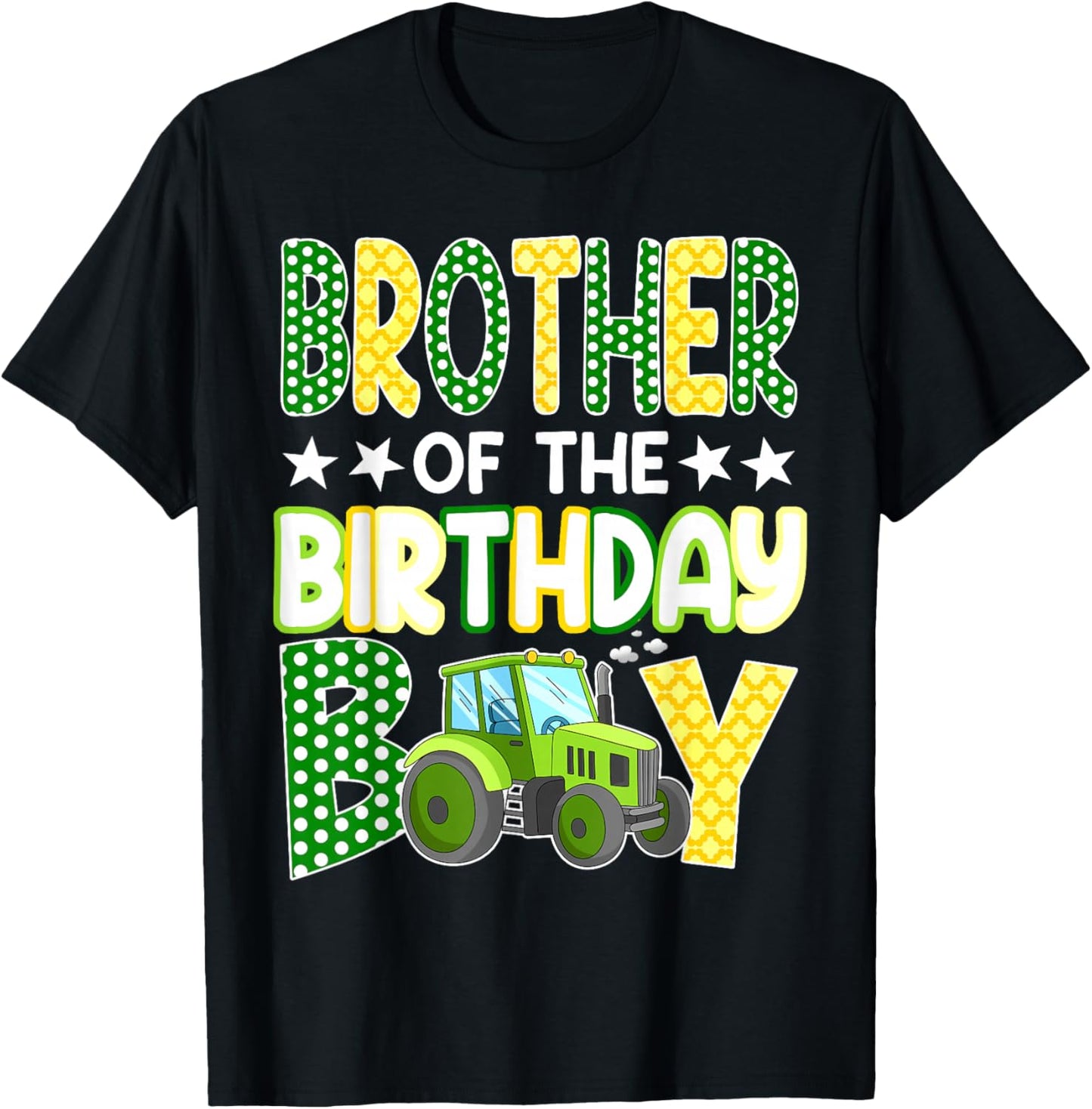 Brother of The Birthday Boy Tractors Farm Trucks Family T-Shirt - T-Shirt | Black