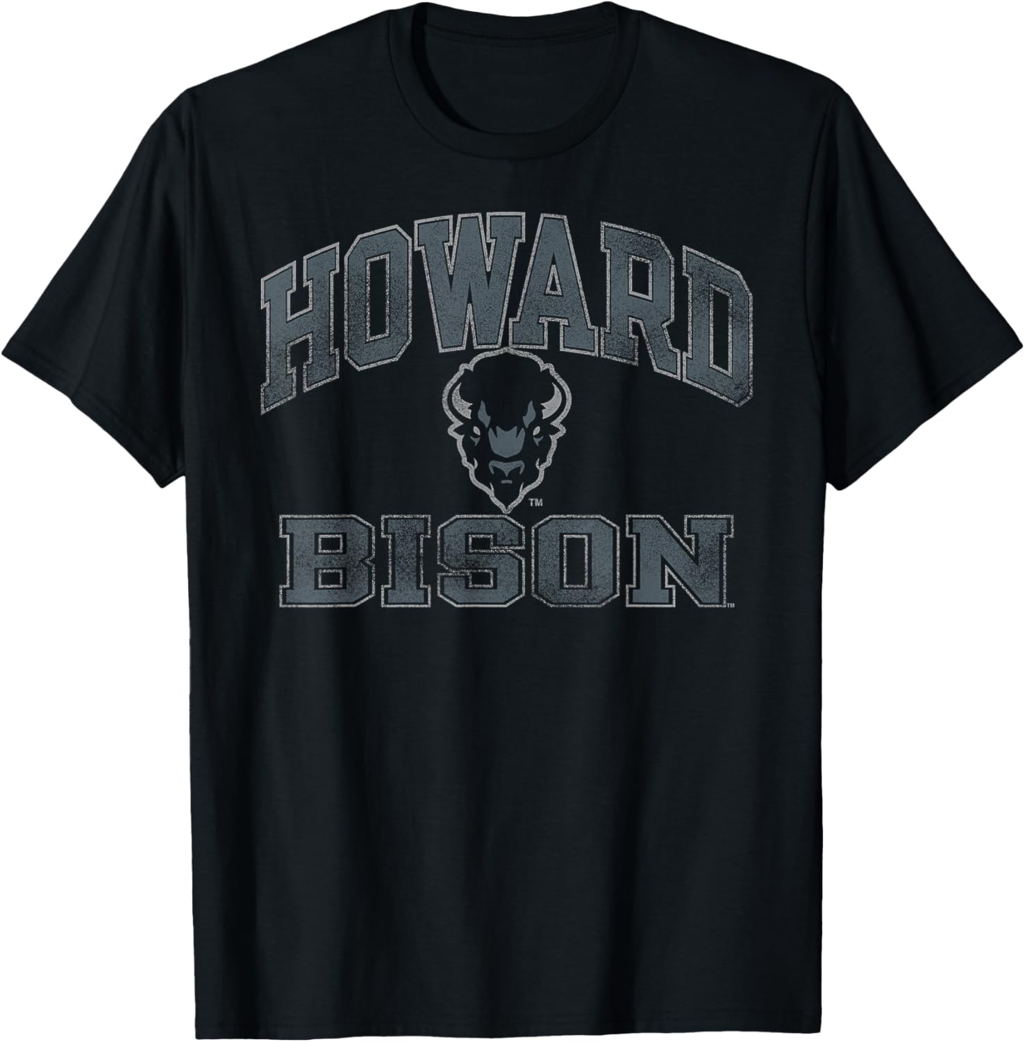 Howard Bison Vintage Worn Navy Officially Licensed T-Shirt - T-Shirt | Black