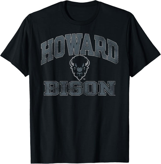 Howard Bison Vintage Worn Navy Officially Licensed T-Shirt - T-Shirt | Black