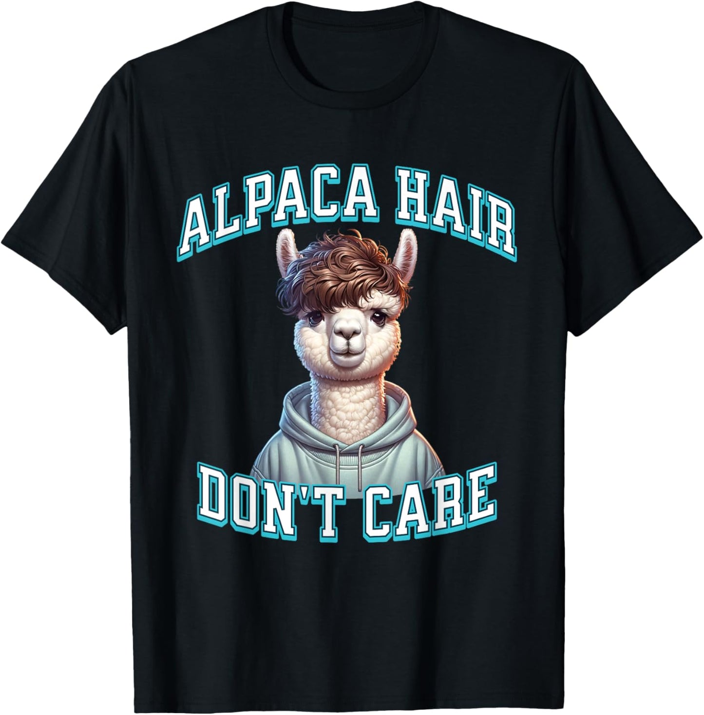 Alpaca Hair Gen Z Trendy Broccoli Haircut Perm Funny Meme T-Shirt - T-Shirt | Black