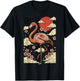 Flamant Rose Art Japonais Nature Esthétique Anime T-Shirt - T-Shirt | Black