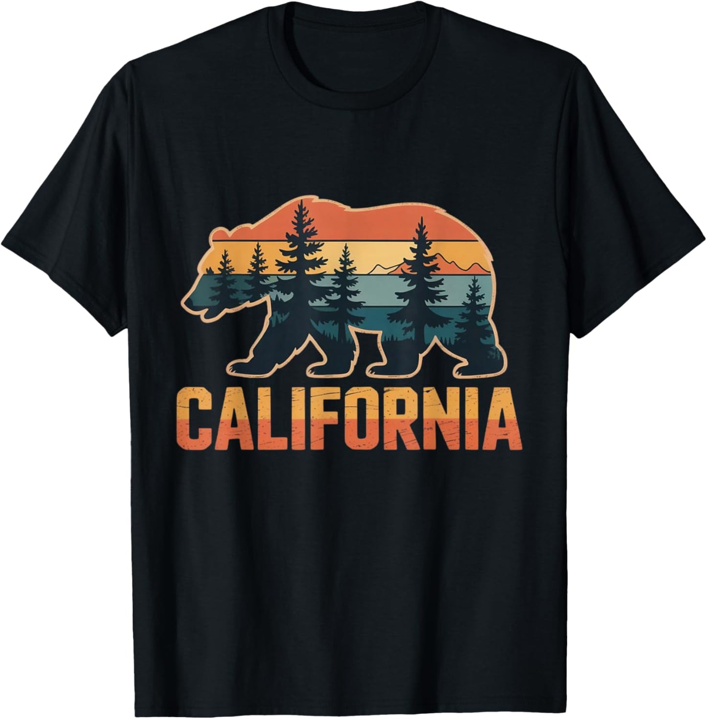 California Bear Vintage Wilderness Graphic T-Shirt - T-Shirt | Black