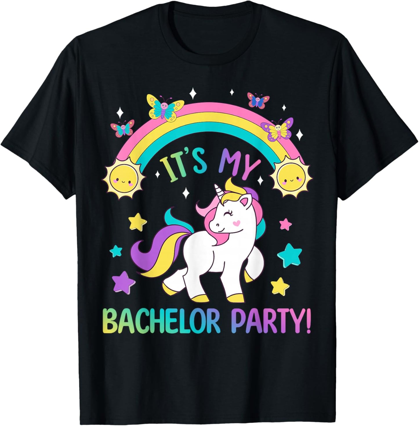 Funny Bachelor Party Groom Unicorn Its My Bachelor Party T-Shirt - T-Shirt | Black