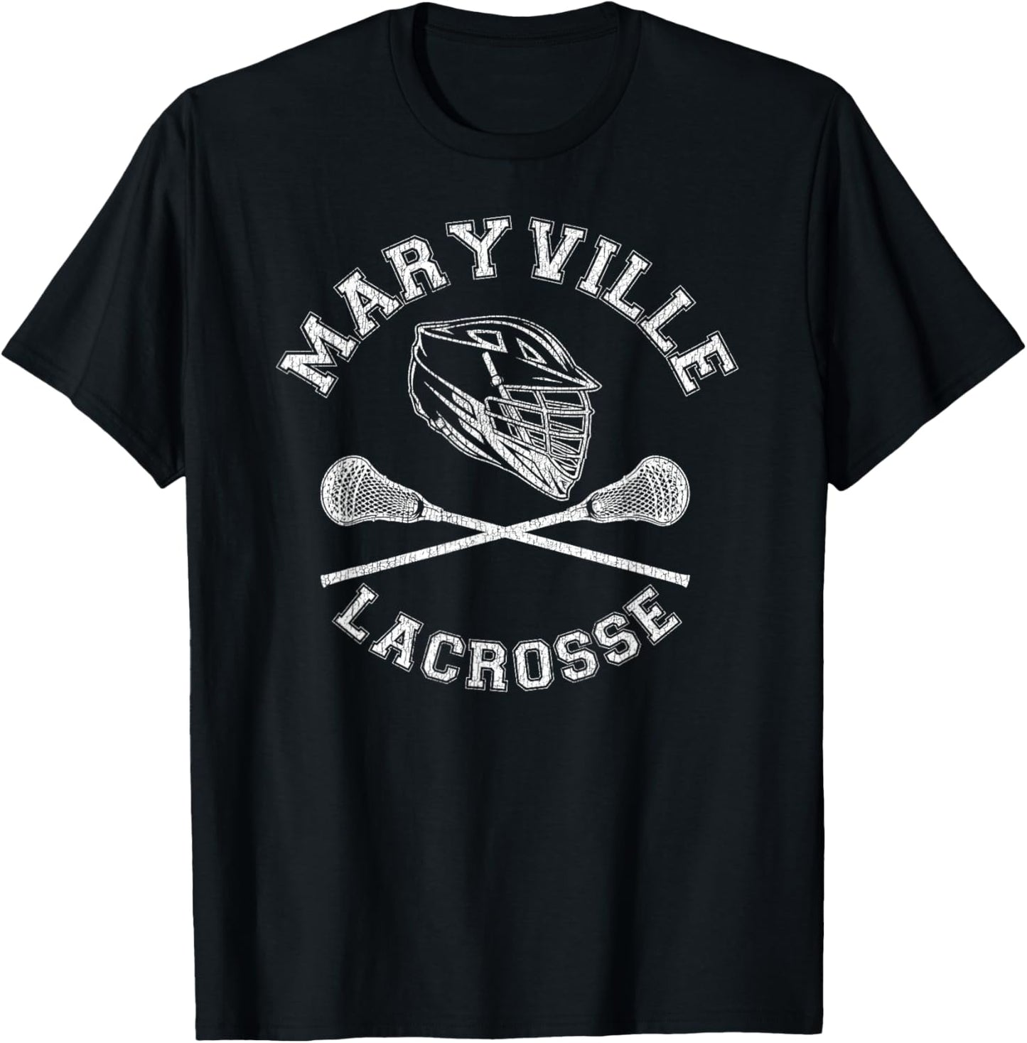 Maryville Lacrosse Vintage Distressed Retro Lax T-Shirt - T-Shirt | Black