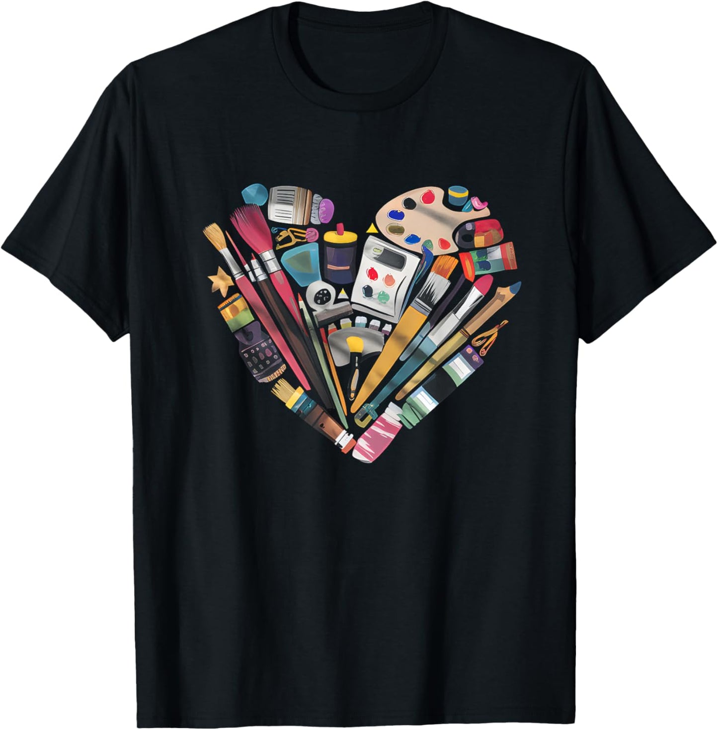 Heart Painting Art Teacher Appreciation Artist Student T-Shirt - T-Shirt | Black