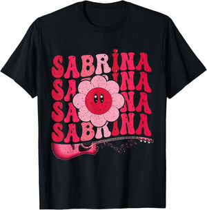 Funny Sabrina Custom Name I Love Sabrina Groovy Meme , Black, S T-Shirt - T-Shirt | Black