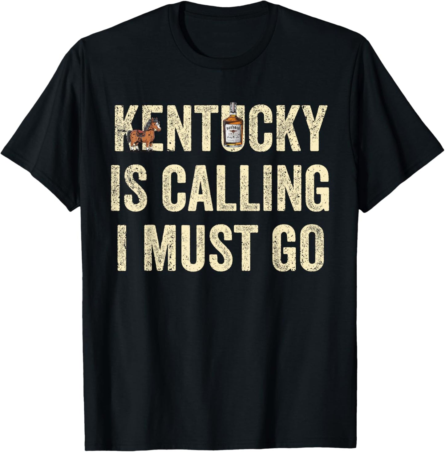 Kentucky Is Calling And I Must Go US State Home USA KY T-Shirt - T-Shirt | Black