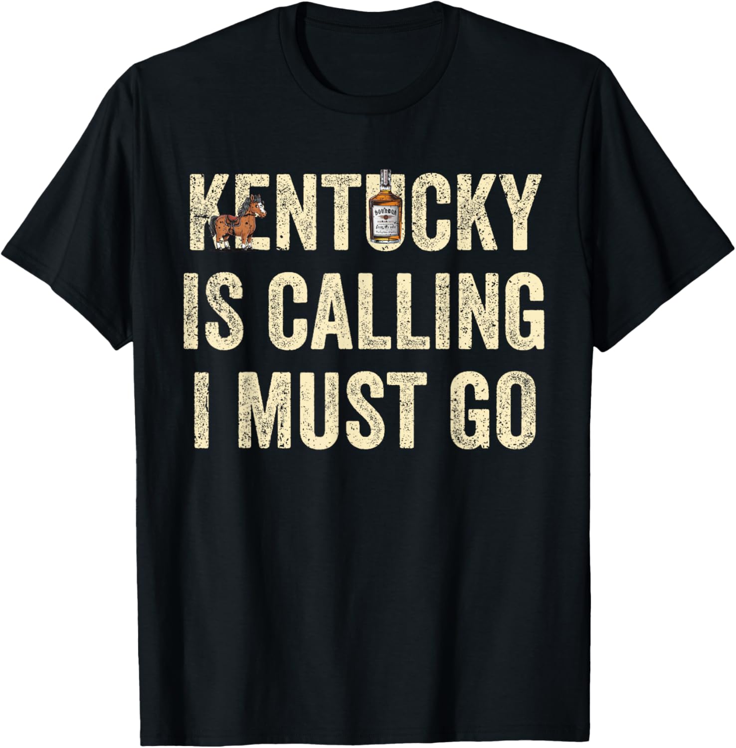 Kentucky Is Calling And I Must Go US State Home USA KY T-Shirt - T-Shirt | Black