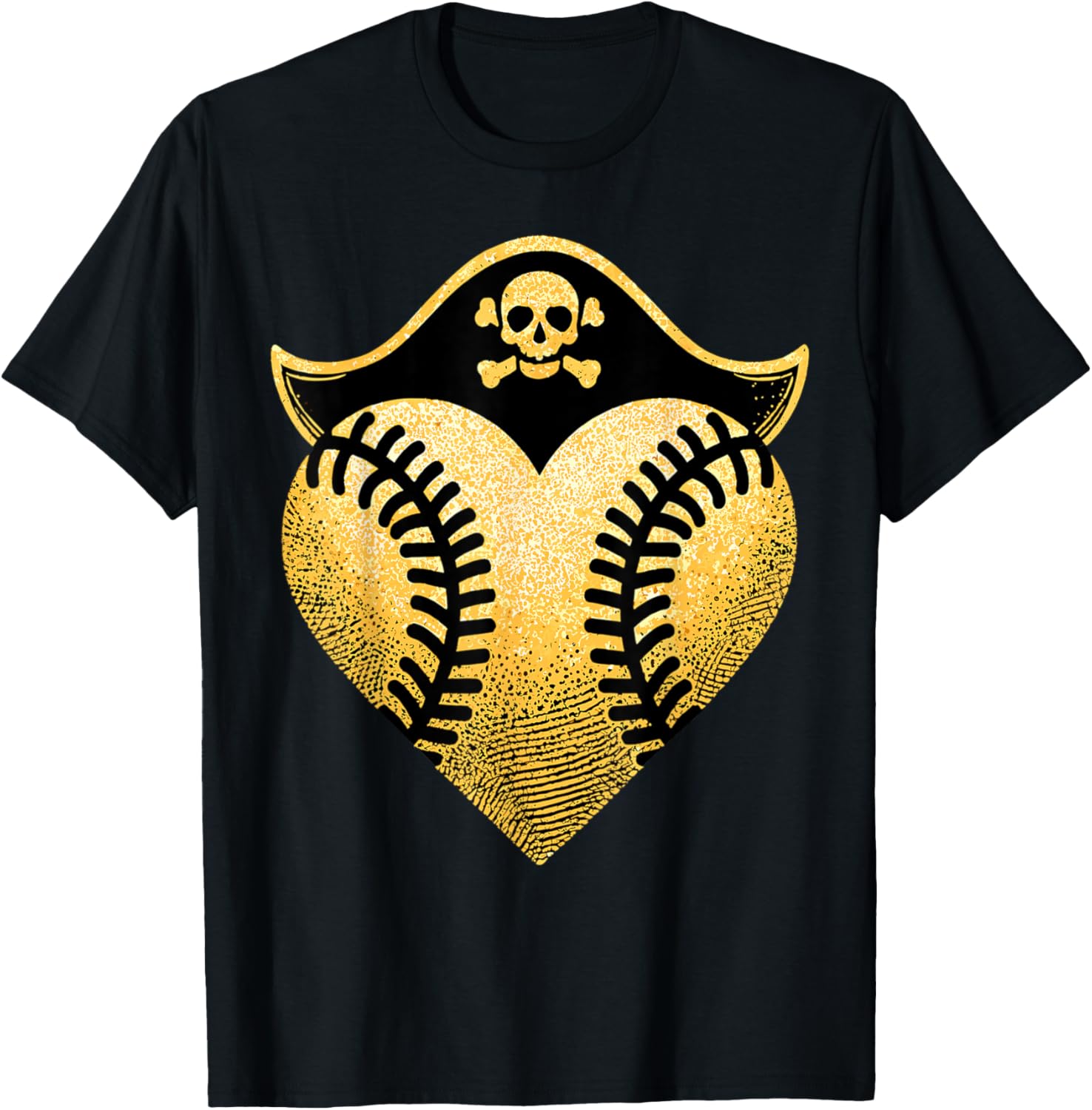 Baseball Pirate Baseball Player T-Shirt - T-Shirt | Black