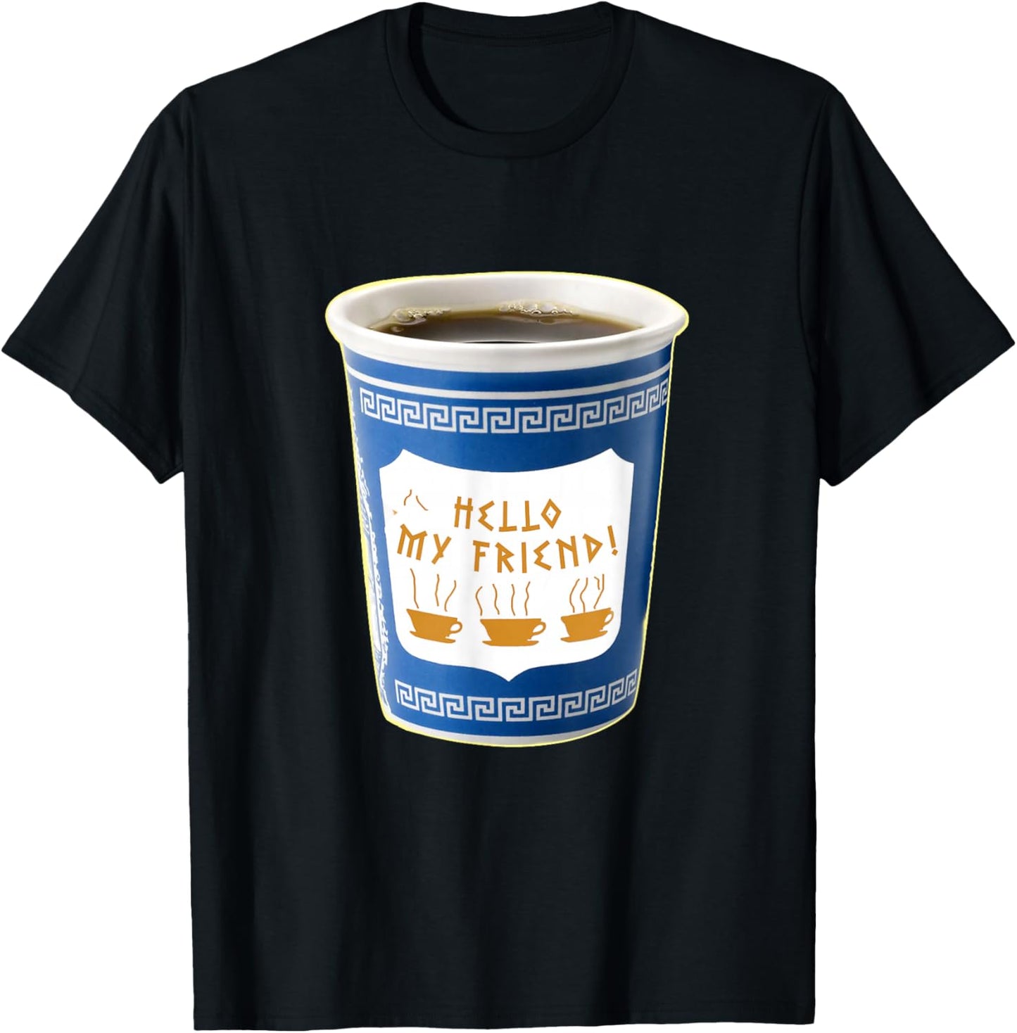 Old School NY New York Hometown Greek Diner Coffee Cup T-Shirt - T-Shirt | Black