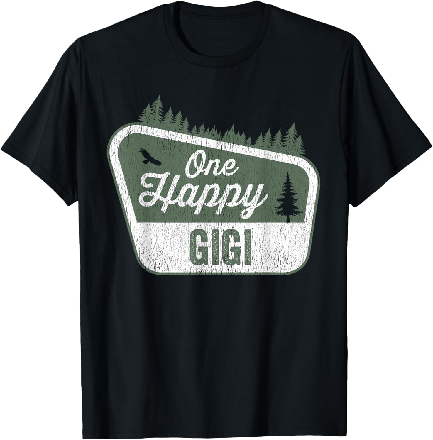 One Happy Gigi Matching Family Birthday Party Camping T-Shirt - T-Shirt | Black