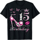 15 It's My Birthday, 15 Years Old, It's My 15th Birthday T-Shirt - T-Shirt | Black