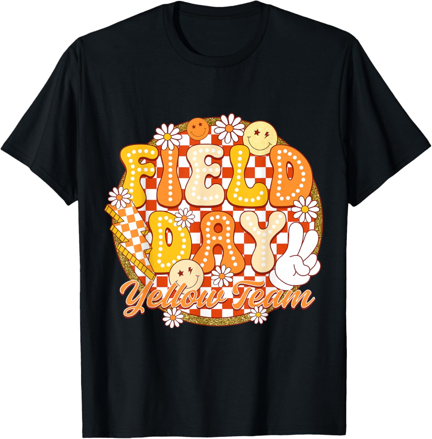 Field Day Yellow Team Color Field Trip Teacher Student T-Shirt - T-Shirt | Black