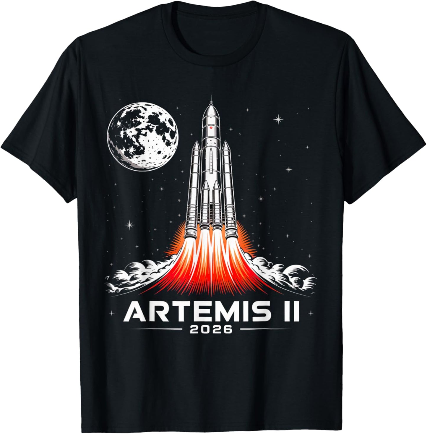 Artemis II Rocket Launch Space Exploration Back to the Moon T-Shirt - T-Shirt | Black