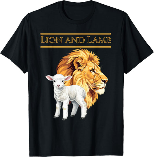Lion and Lamb - Jesus Christ King of Kings - Christian T-Shirt - T-Shirt | Black