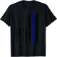 Police Thin Blue Line Flag USA American Patriotic T-Shirt - T-Shirt | Black
