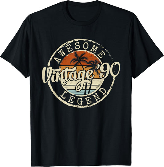 Vintage 1990 36yr 36th Birthday Gifts 36 Years Old T-Shirt - T-Shirt | Black