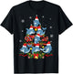 Santa Dolphin Christmas Tree Light Animal Lover Ornament T-Shirt - T-Shirt | Black