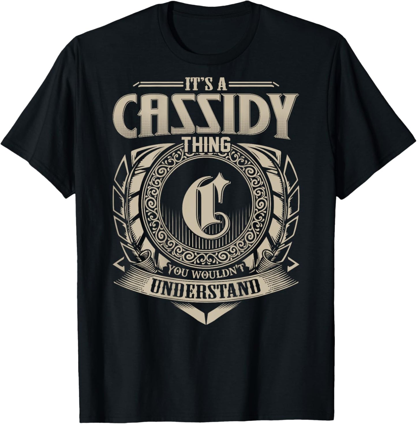 Proud CASSIDY Name Family Vintage -Adults, -Kids Black Small Modern Short Sleeve T-Shirt - T-Shirt | Black