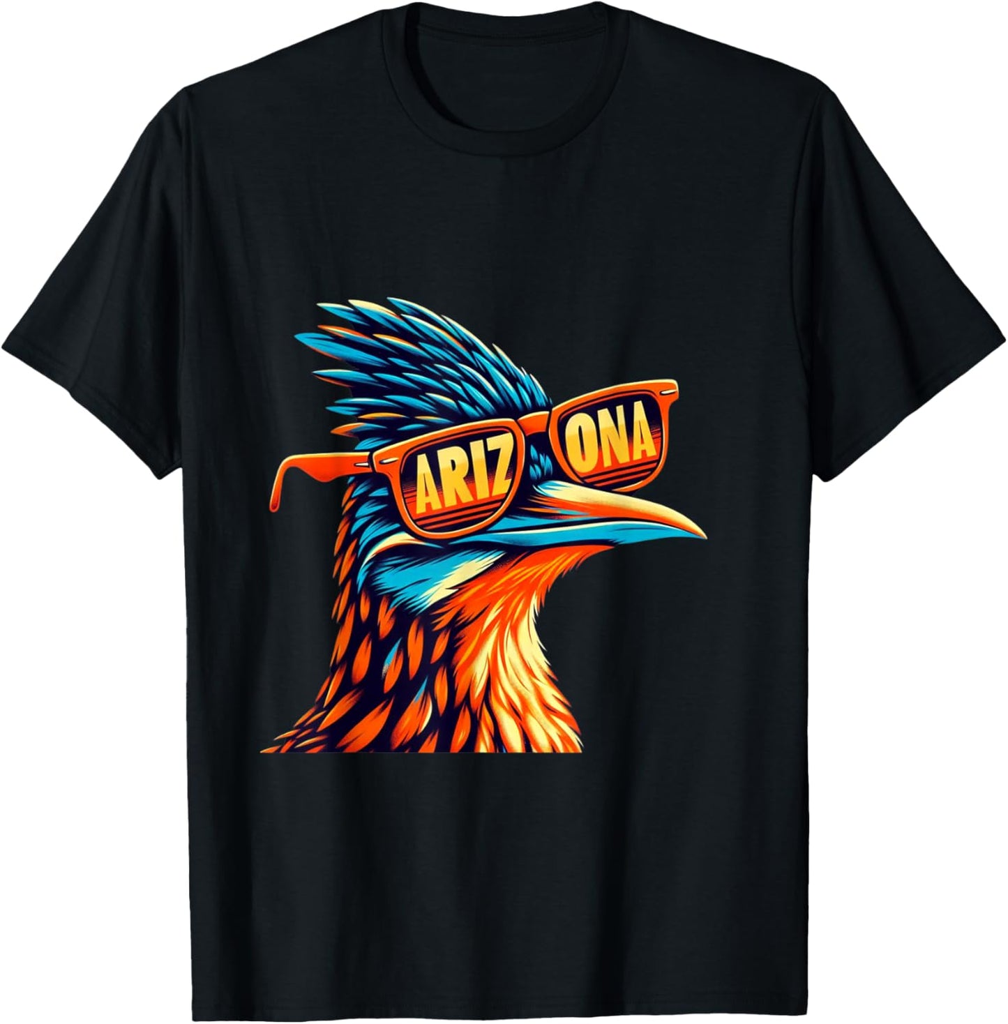 Arizona Roadrunner in Retro Sunglasses Southwest Desert Bird T-Shirt - T-Shirt | Black