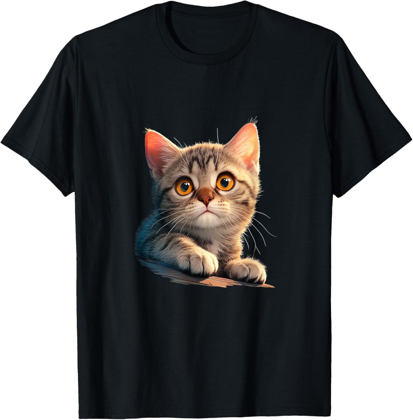 Adorable Realistic Kitten Cat Lovers Design Women Kids T-Shirt - T-Shirt | Black
