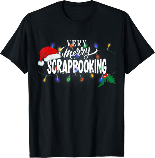 Matching Very Merry Scrapbooking Christmas T-Shirt - T-Shirt | Black