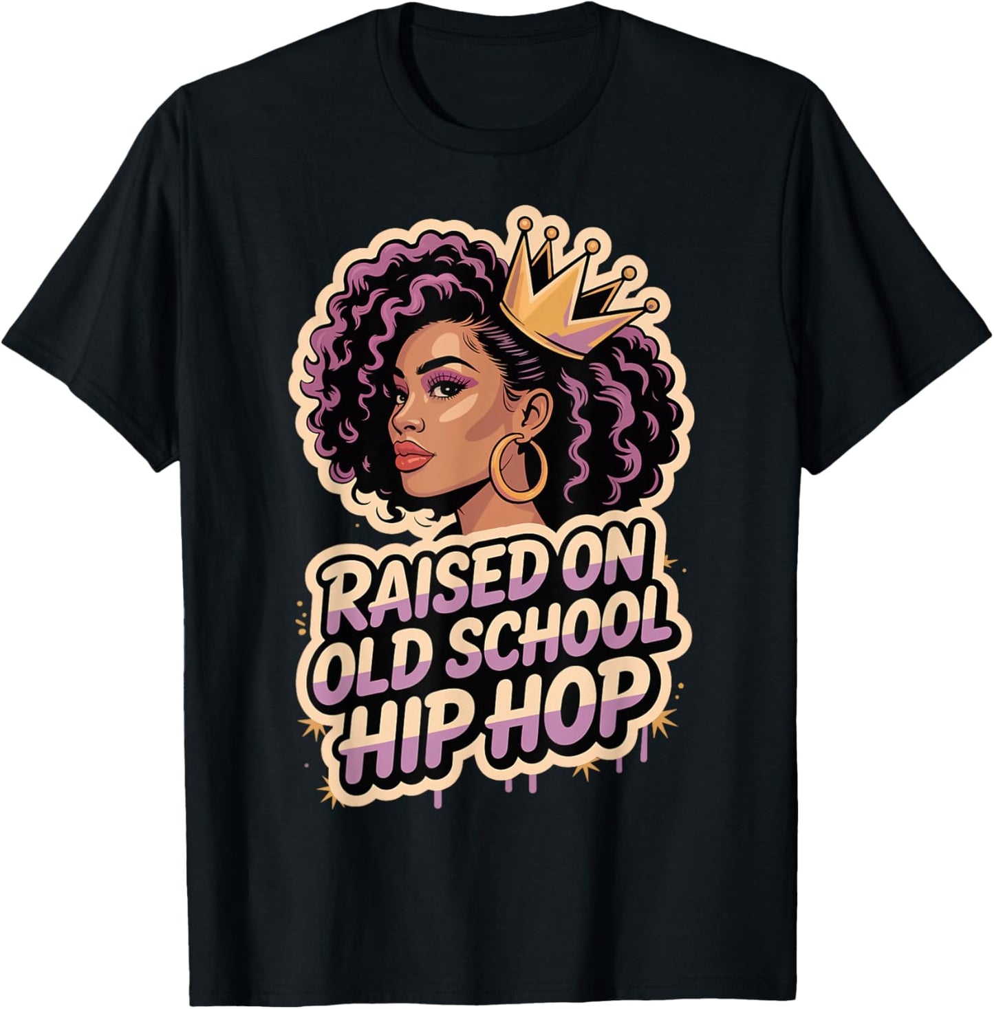 Raised On Old School Hip Hop T-Shirt - T-Shirt | Black