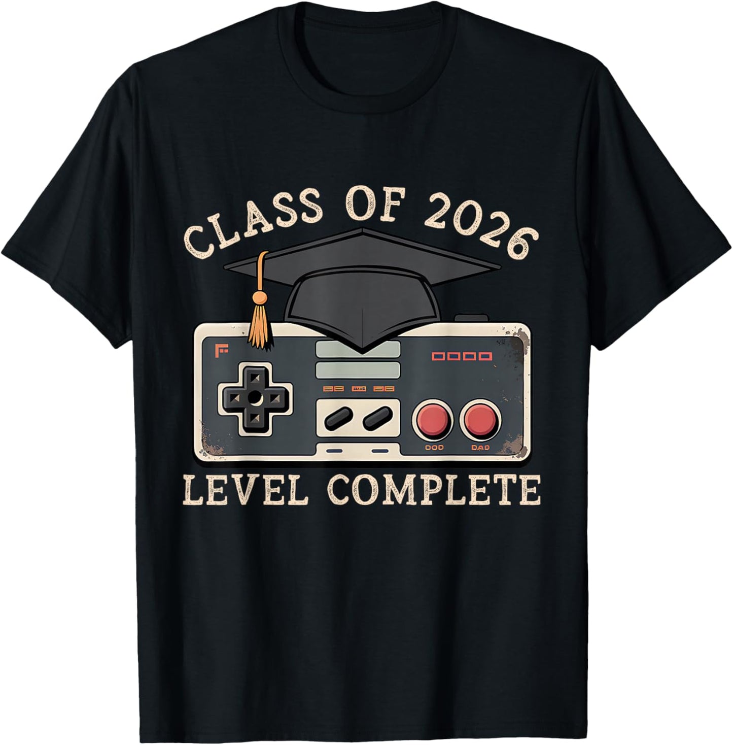 Class of 2026 Level Complete Video Gamer Senior Graduation T-Shirt - T-Shirt | Black