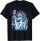 4th of July Preppy Statue of Liberty Blowing Bubble Gum T-Shirt - T-Shirt | Black