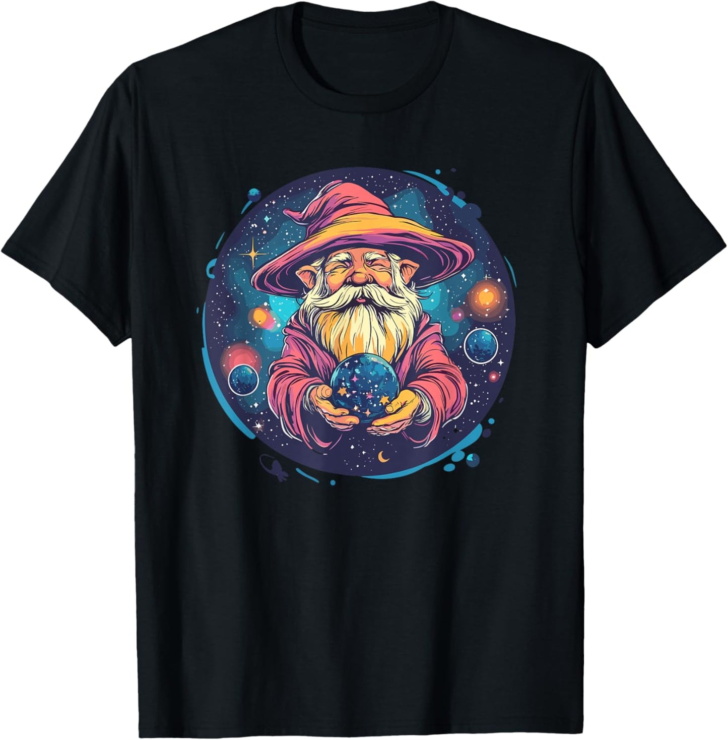 Mystical Cosmic Wizard Galaxy Magic T-Shirt - T-Shirt | Black