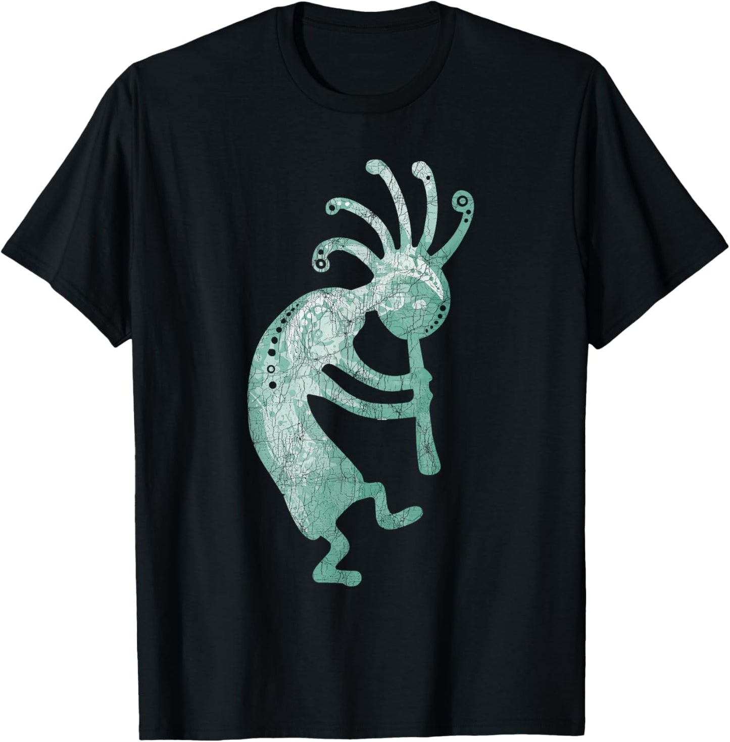 Retro Kokopelli Native American Southwest Tribe Men Women T-Shirt - T-Shirt | Black
