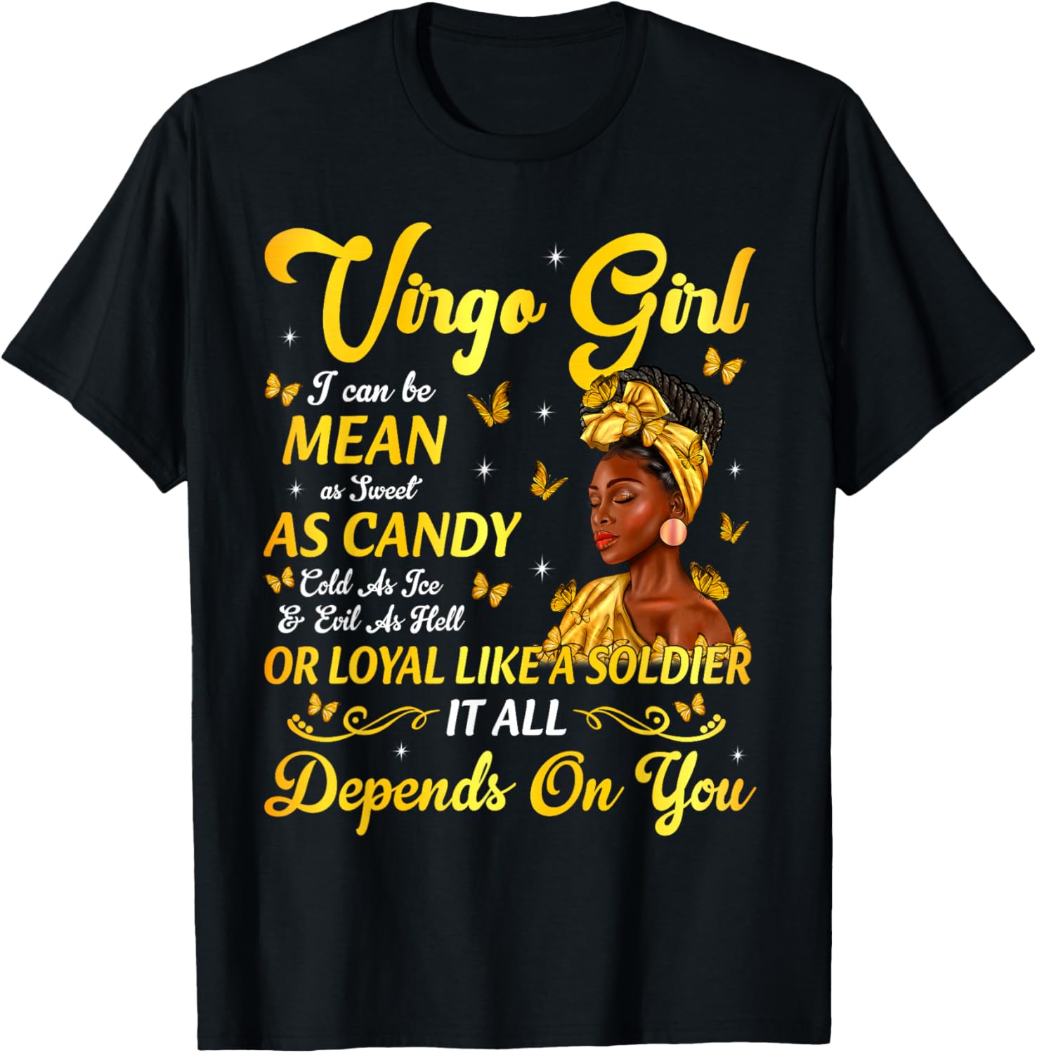 African American Birthday Black Women Virgo Girl T-Shirt - T-Shirt | Black