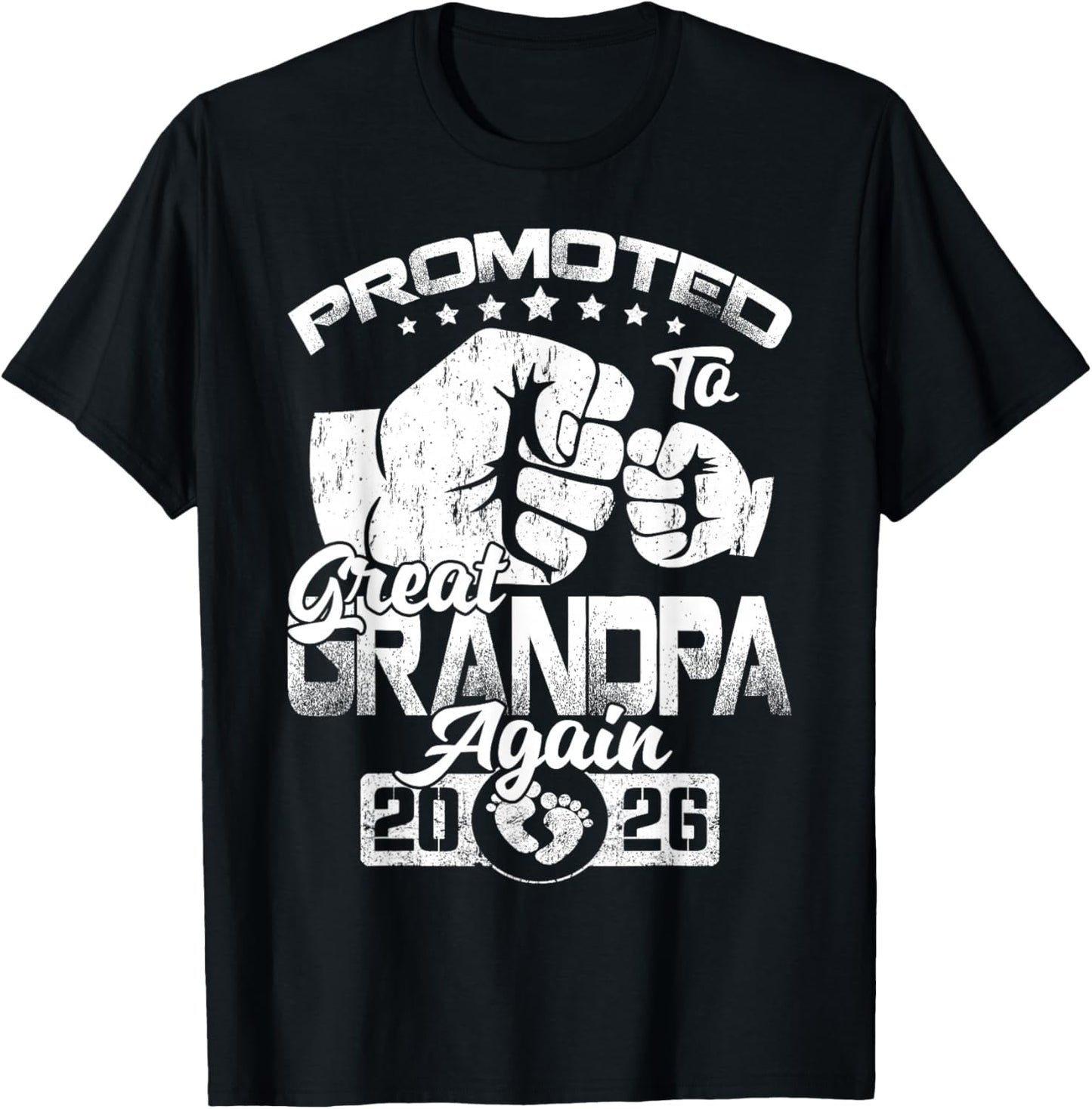 Promoted to Great Grandpa Again 2026 Pregnancy Announcement T-Shirt - T-Shirt | Black
