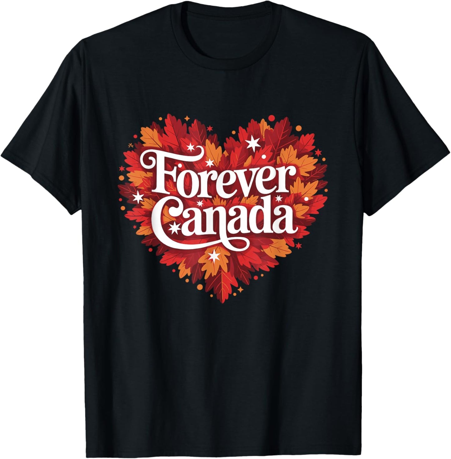 Forever Canada Retro Maple Leaf Love Lovers Couple Valentine T-Shirt - T-Shirt | Black