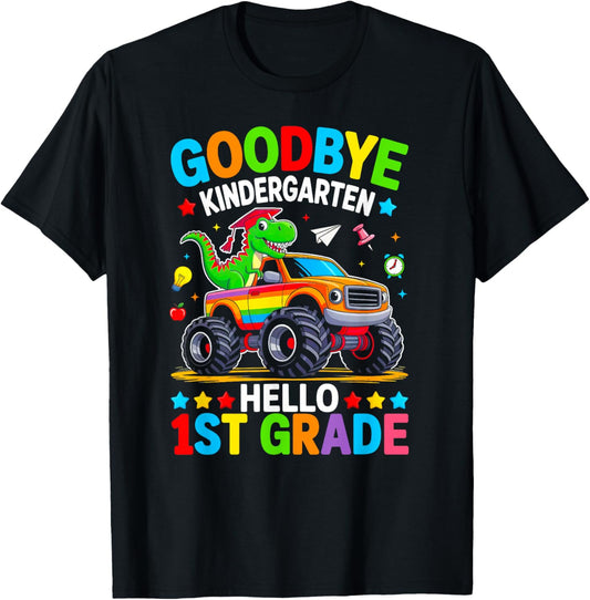 Goodbye Kindergarten Hello 1st Grade Graduation Boys Kids T-Shirt - T-Shirt | Black