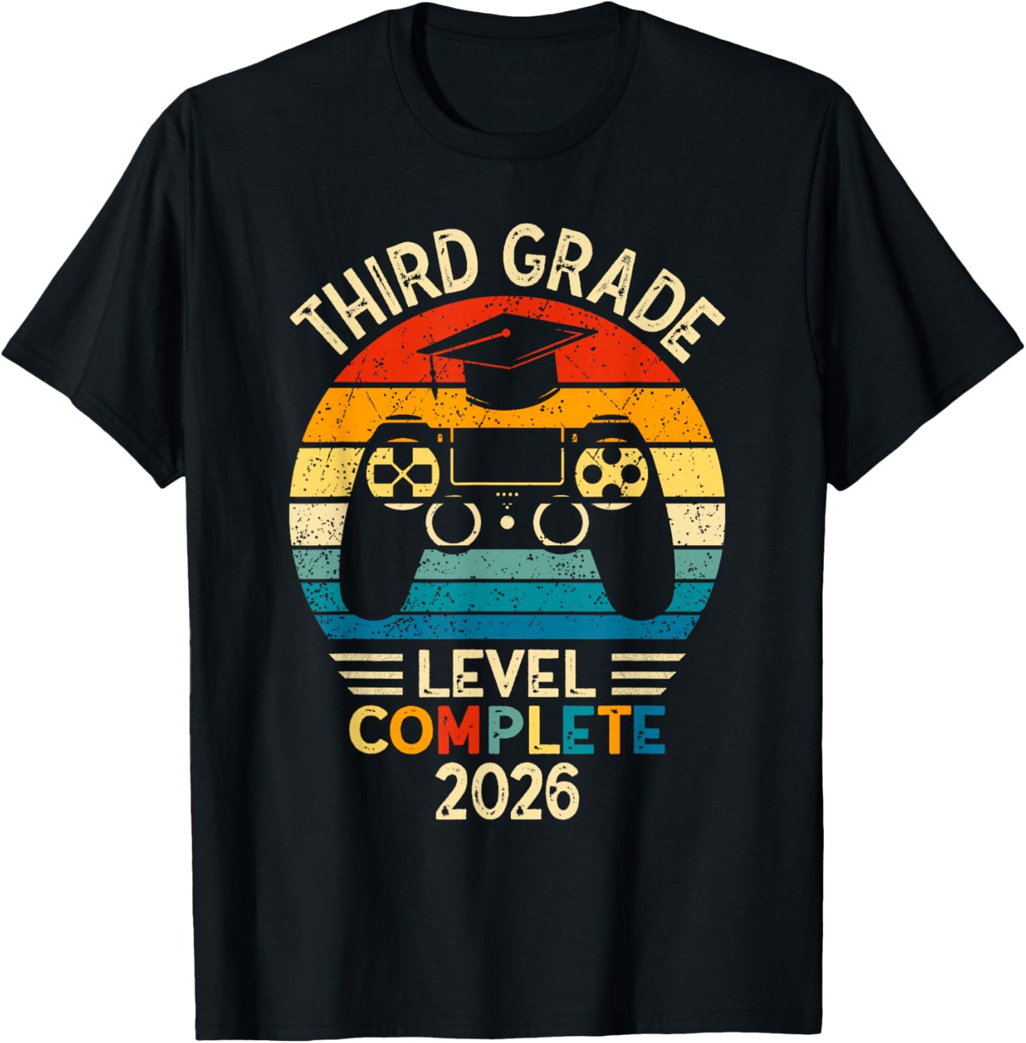 3rd Grade Graduation 2026 Level Complete Gamer T-Shirt - T-Shirt | Black