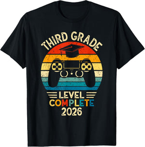 3rd Grade Graduation 2026 Level Complete Gamer T-Shirt - T-Shirt | Black