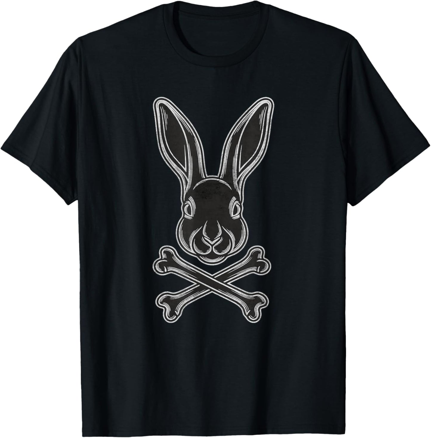 Gothic Easter Bunny Egg with Flag Jolly Roger T-Shirt - T-Shirt | Black