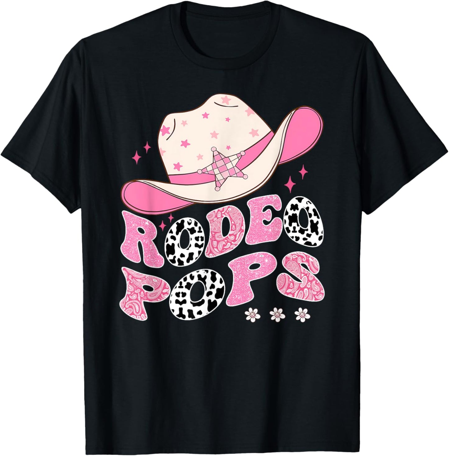 Rodeo Pops Pink CowGirl 1St Birthday Family Matching T-Shirt - T-Shirt | Black