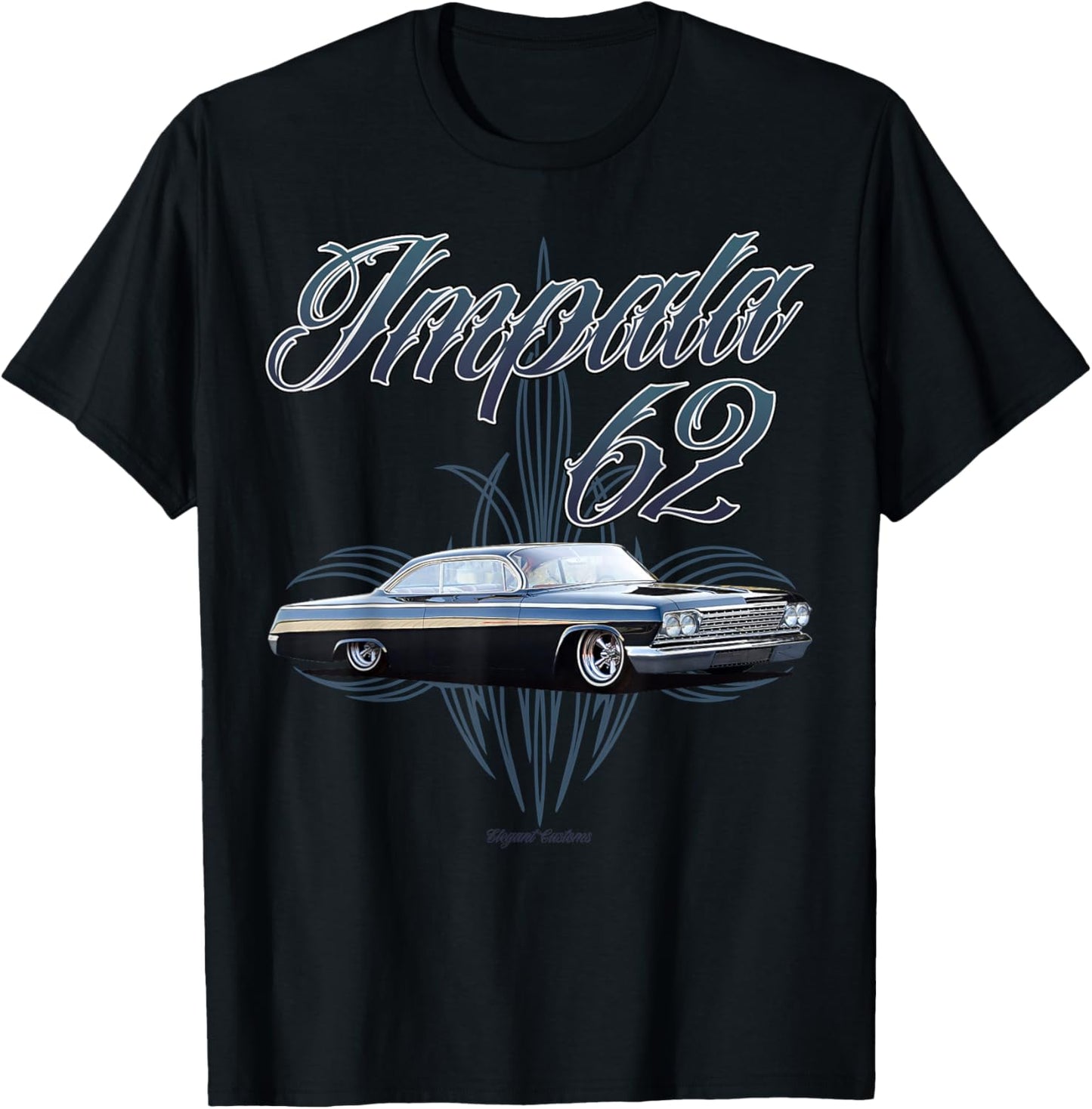 1962 Impala w text Low Rider Kustom Lead Sled Hot Rod Muscle T-Shirt - T-Shirt | Black