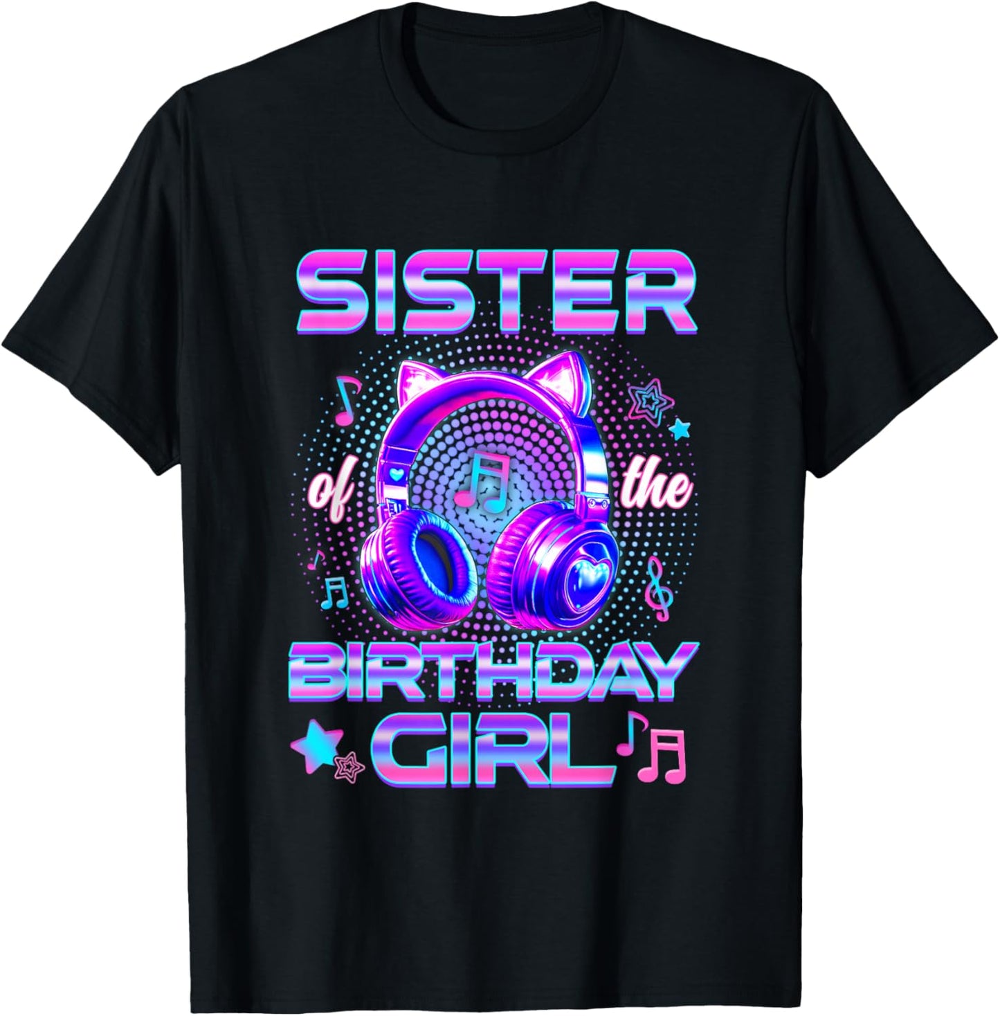 Sister of The Birthday Girl K-Pop Korean Family Birthday T-Shirt - T-Shirt | Black