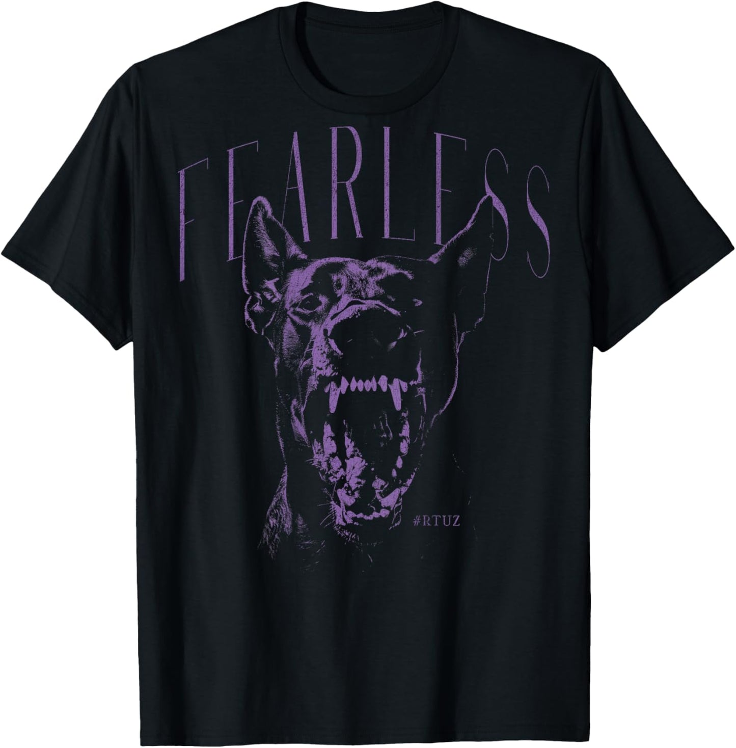 Backprint Streetwear Mode Fashion Damen Herren Hund Doberman T-Shirt - T-Shirt | Black