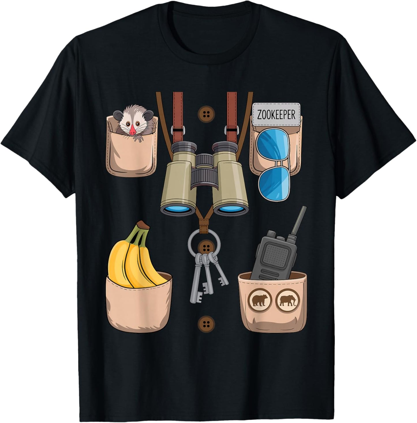 Zookeeper Costume Halloween T-Shirt - T-Shirt | Black