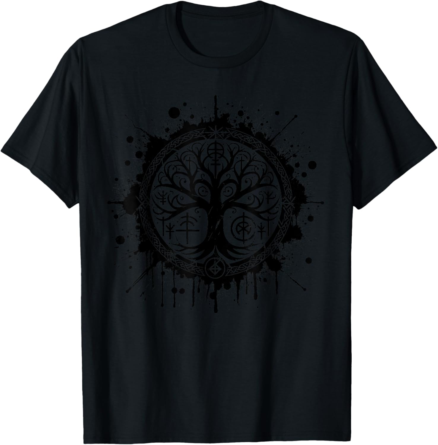 Cool Viking Yggdrasil Norse Tree of Life Graphic T-Shirt - T-Shirt | Black