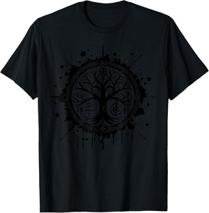 Cool Viking Yggdrasil Norse Tree of Life Graphic T-Shirt - T-Shirt | Black