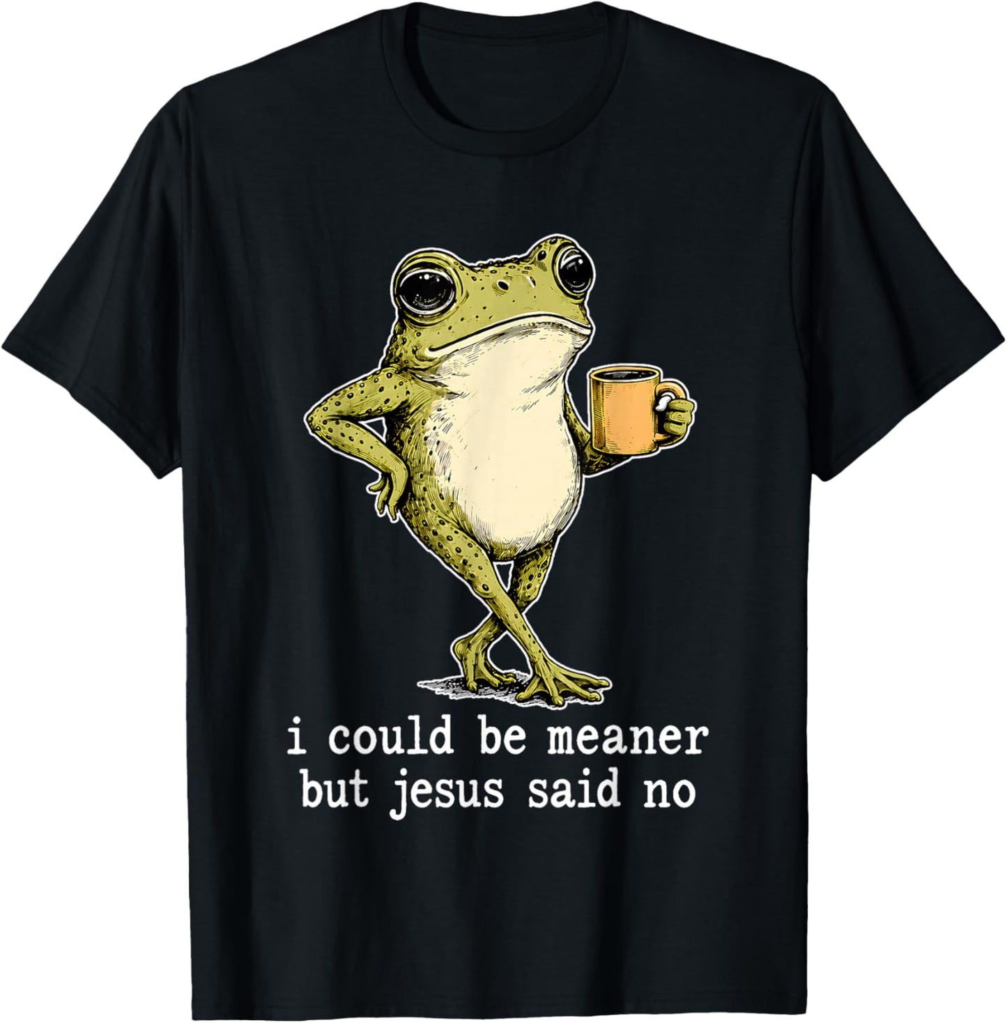 Frog I Could Be Meaner But Jesus Said No T-Shirt - T-Shirt | Black