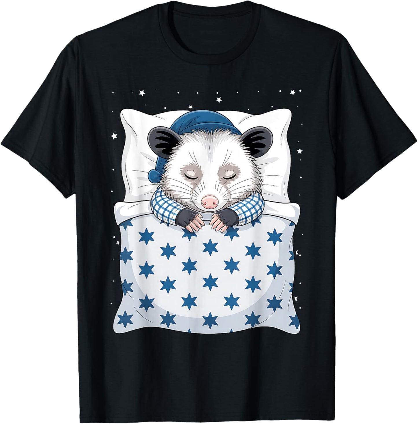 Funny Sleepy Possum Pajama Women Men Kids Boys and Girls T-Shirt - T-Shirt | Black