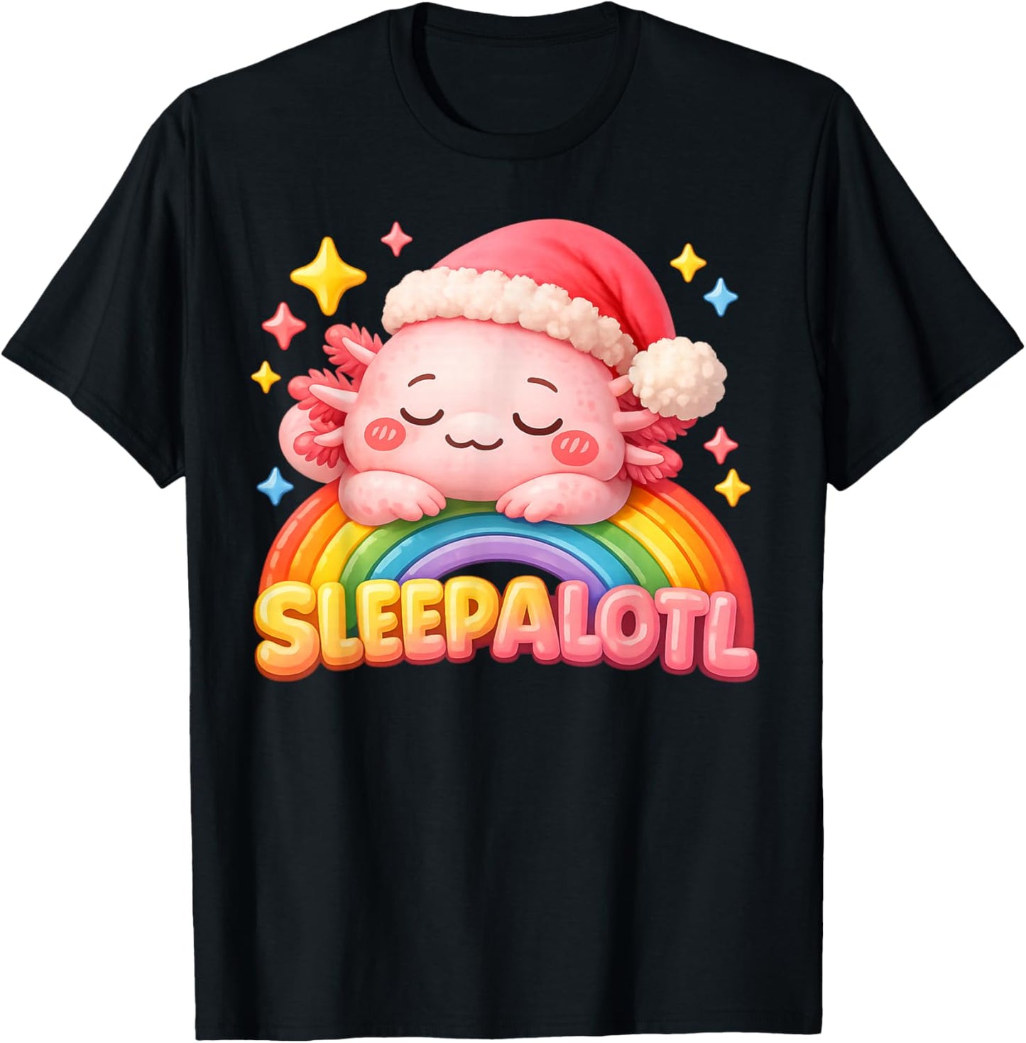 Axolotl Pajamas Girls Boys Kids Sleepshirt Sleepalotl T-Shirt - T-Shirt | Black