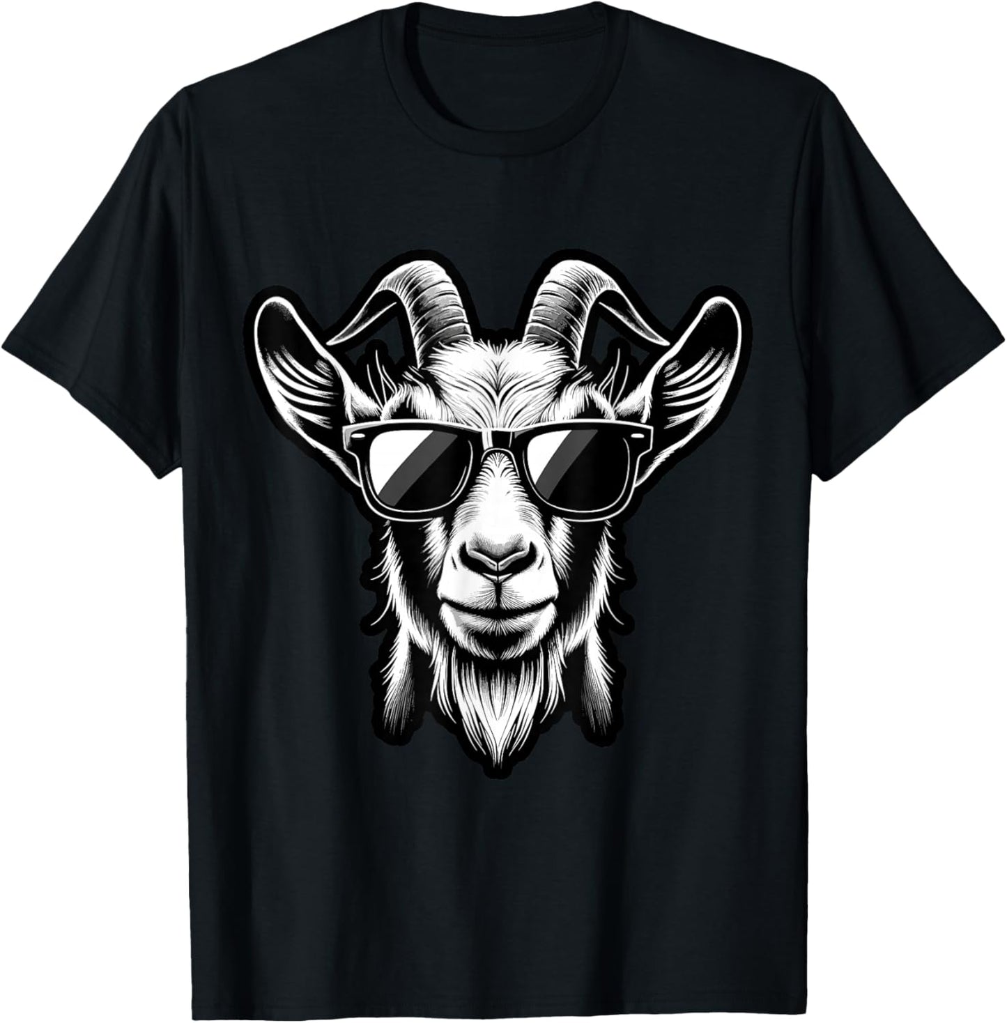 Cool Goat with Sunglasses T-Shirt - T-Shirt | Black