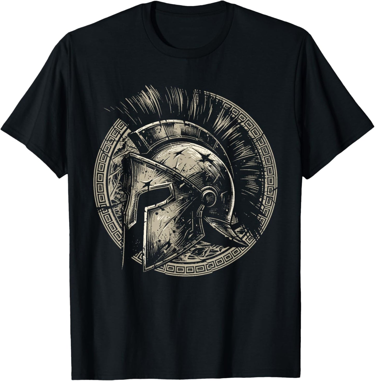 Spartan Shirt Ancient Greek Gladiator Spartan Warrior T-Shirt - T-Shirt | Black
